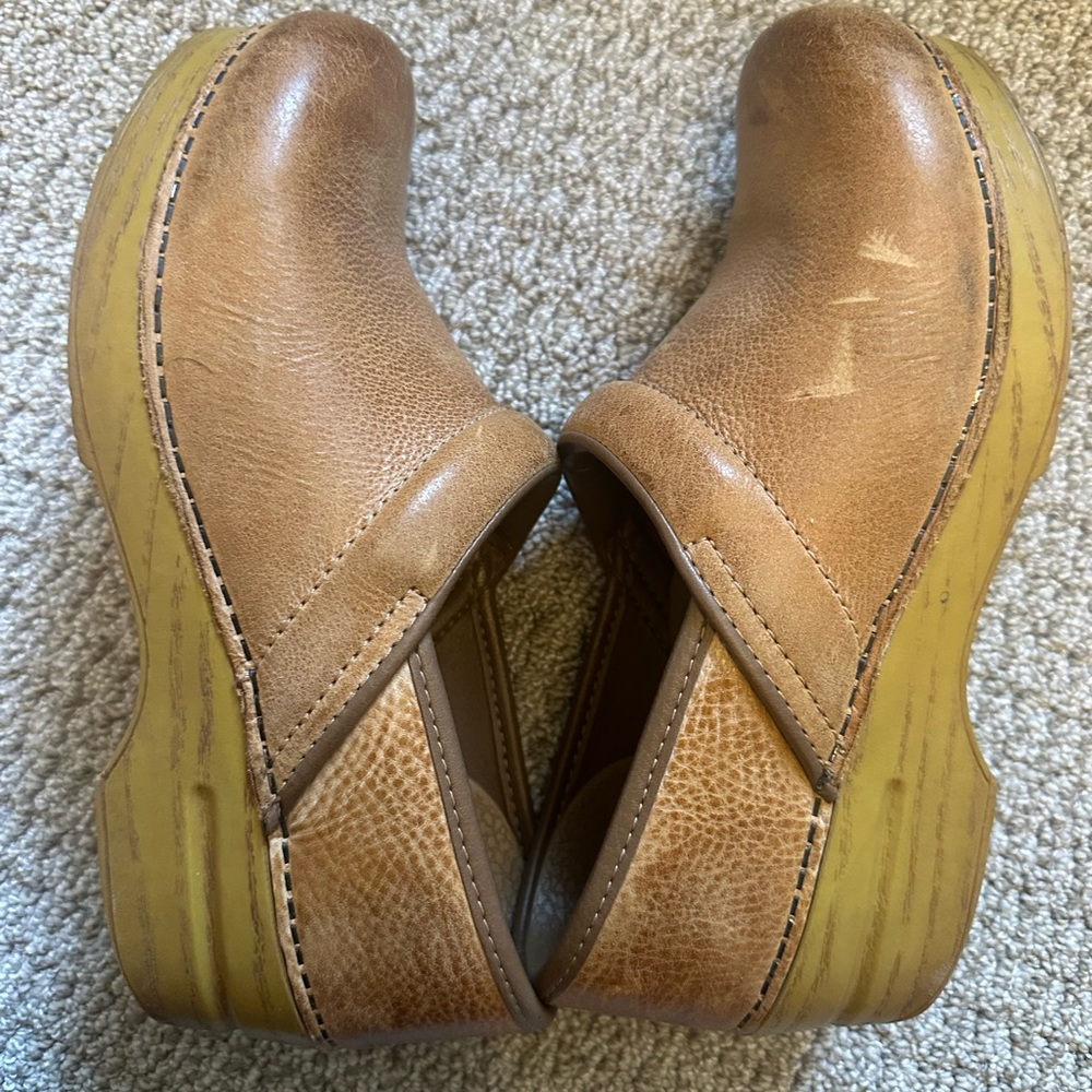 Dansko Tan Leather Clogs - Picture 2 of 4